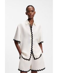 HUGO - Relaxed-Fit Blouse With Contrast Zigzag Tape - Lyst