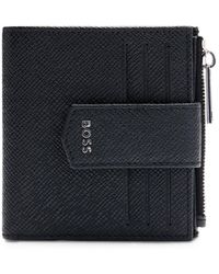 BOSS - Emed-leather Wallet With Polished Silver Hardware - Lyst