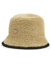 HUGO - Raffia Bucket Hat With Stacked Logo - Lyst