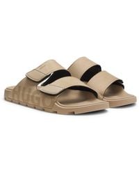 HUGO - Faux-Suede Slides With Logo Detailing - Lyst