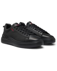 HUGO - Sneakers Van Glad Leer Met Contrasterende Merkaccenten - Lyst