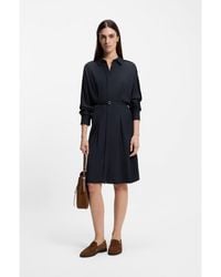 BOSS - Relaxed-Fit Shirt Dress With Detachable Belt - Lyst