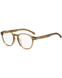 BOSS - Brown-acetate Optical Frames With Signature Silver-tone Detail - Lyst