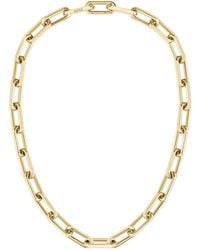 BOSS - Goldfarbene Halskette mit Logo-Glied - Lyst