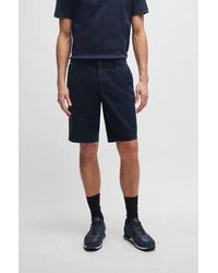 BOSS - Slim-fit Shorts In Stretch-cotton Gabardine - Lyst