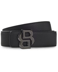 BOSS - Reversible Italian-Leather Belt With Double-B-Monogram Buckle - Lyst