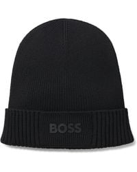 BOSS - Mütze Aus Baumwoll-Mix Mit Gummiertem Logo - Lyst