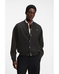 HUGO - Interlock-Jersey Bomber Jacket With Stacked-Logo Trim - Lyst