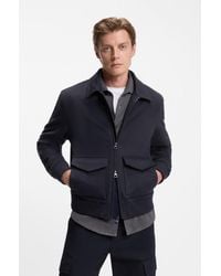 BOSS - Dark Blue Men's Casual Jackets Size 36r - Lyst