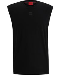 HUGO - Mouwloos T-shirt Van Katoenen Jersey Met Logodetail - Lyst
