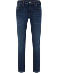 BOSS by HUGO BOSS Slim-fit Jeans Van Indigo Super-stretchdenim - Blauw
