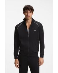 BOSS - Stretch-Cotton Zip-Up Jacket With Embroidered Logo - Lyst