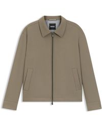 BOSS - Relaxed-Fit Jacke Aus Stretch-Gewebe Mit Kläppchenkragen - Lyst