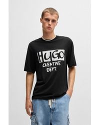 HUGO - Cotton-Jersey T-Shirt With Logo Artwork - Lyst