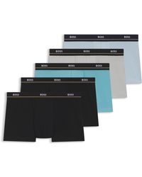 BOSS - Lot De Cinq Boxers Courts En Coton Stretch Avec Taille Logotée - Lyst