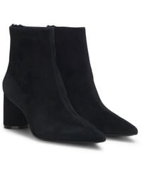 BOSS - Suede Boots With Block Heel - Lyst