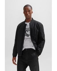 BOSS - Relaxed-fit Jacket In Mixed Water-repellent Materials - Lyst