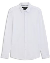 BOSS - Slim-Fit Overhemd Van Een Hoogwaardige Katoenmix Met Stretch - Lyst