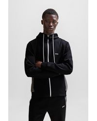BOSS - Stretch-cotton Tracksuit With Fabric Contrasts - Lyst