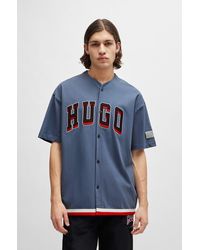 HUGO - Oversized-fit Basketball T-shirt With Varsity-style Branding - Lyst