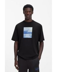 HUGO - Cotton-Jersey T-Shirt With Printed Artwork - Lyst