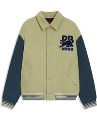 HUGO - X Rb Regular-Fit College-Jacke Mit Stier-Grafiken - Lyst