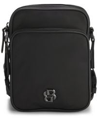 BOSS - Reporter-Tasche Aus Twill Mit Double-B-Monogramm - Lyst