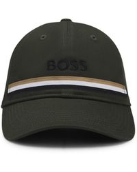 BOSS - Equestrian Cotton Cap With Embroidered Logo - Lyst