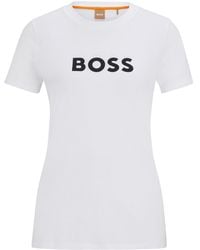 BOSS - Regular-fit T-shirt Van Katoenjersey Met Contrasterend Logo - Lyst