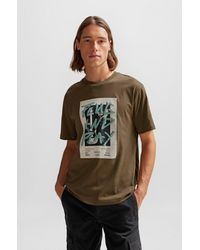 BOSS - Regular-fit T-shirt In Cotton With Seasonal Graphic Print - Lyst