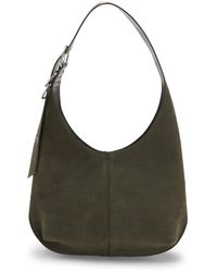 BOSS - Faux-Suede Hobo Bag With Hardware Trims - Lyst