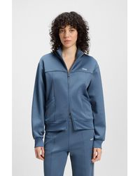BOSS - Zip-Up Sweatshirt With Contrast Logo - Lyst
