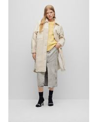 HUGO - Oversized-fit Jacket In Mixed Materials With Quilted Lining - Lyst