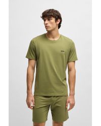 BOSS - Stretch-Cotton Regular-Fit T-Shirt With Embroidered Logo - Lyst