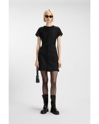 HUGO - Sparkling-Bouclé Dress With Chain-Tape Trims - Lyst
