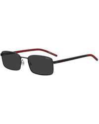 HUGO - Stainless-Steel Sunglasses With And Temples - Lyst