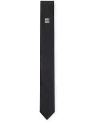HUGO - Cravatta Jacquard Decorata Con Logo Scomposto - Lyst