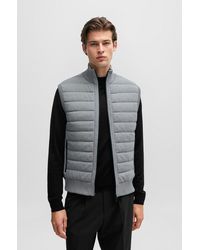 BOSS - Padded Regular-fit Gilet In Mixed Materials - Lyst