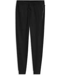 BOSS - Pantalones De Chándal En Felpa De Algodón Con Logo Y Raya - Lyst