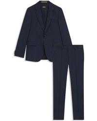 BOSS - Slim-Fit Pak Van Scheerwol Met Microdessin - Lyst