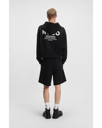 HUGO - Cotton-Terry Loose-Fit Hoodie With Logo Details - Lyst