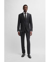 BOSS - Regular-fit Suit In Micro-patterned Wool - Lyst