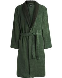 BOSS - Morgenmantel Aus Baumwoll-Samt Mit Double-B-Monogramm - Lyst