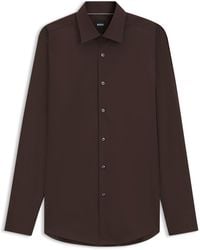 BOSS - Camisa Slim Fit En Popelín De Algodón Elástico De Planchado Fácil - Lyst