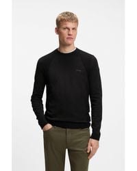 BOSS - Cotton-Blend Sweater With Bodymapping Structure - Lyst