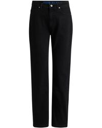 HUGO - Straight-Fit Jeans Aus Schwarzem Stretch-Denim - Lyst