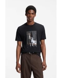 HUGO - Cotton-Jersey T-Shirt With Graphic Print - Lyst