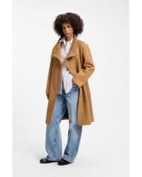 HUGO - Regular-Fit Coat With Asymmetric Zip - Lyst