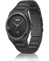 BOSS - Horloge Met Zwarte Coating En Geschakelde Polsband - Lyst