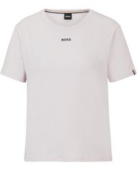 BOSS - Logo-print Pyjama T-shirt In Stretch-cotton Jersey - Lyst